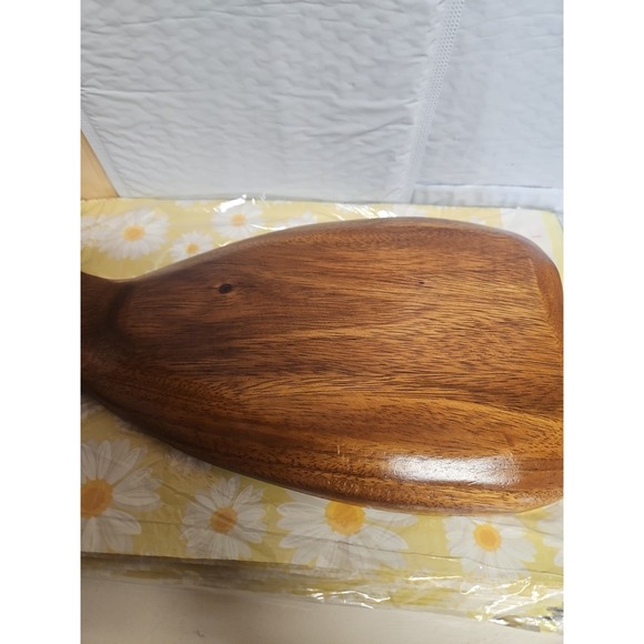 Vintage Teak Wood Pineapple Tray 16" Hawaiian Tropical Island Boho Retro Coastal - Picture 6 of 9